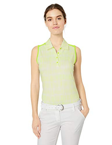 adidas Golf Ultimate Printed Sleeveless Polo White/Hi-Res Yellow X-Large