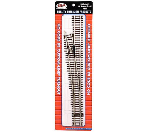 Atlas HO Scale Code 83 Custom-Line 6 Turnout Manual Left