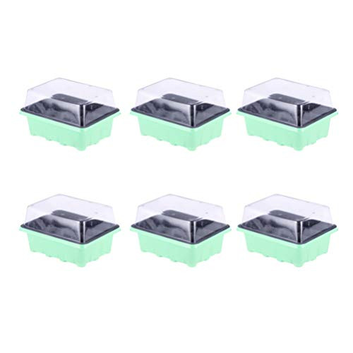 Yarnow 6pcs Seed Starter Tray 12 Cells Grow Trays Gardening Germination Tray Seed Tray for Seedling Propagation Germination Plugs Green Yarnow 6pcs Seed Starter Tray 12 Cells Grow Trays Gardening Germination Tray Seed Tray for Seedling Propagation Germination Plugs Green