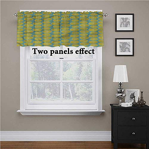Adorise Window Valance Yellow and Blue Watercolor Lemon Energy Saving Window Curtain Valance for Kids Girl Baby Nursery Bedroom 42 x 18 Inch