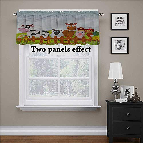 Adorise Window Curtains Animal Farmland Cow Horse and Goat Print Window Valance for Kids Girl Baby Nursery Bedroom 42 x 18 Inch Adorise Window Curtains Animal Farmland Cow Horse and Goat Print Window Valance for Kids Girl Baby Nursery Bedroom 42 x 18 Inch