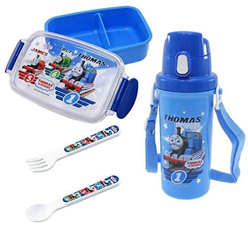 Thomas and Friends Set of Three Lunch Tools for Children - Thermos, Lunch Box with Spoon and Fork