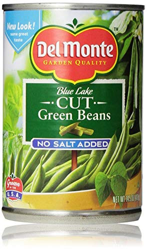 Del Monte Blue Lake Cut Green Beans No Salt Added 14.5 Oz -Pack of 6-