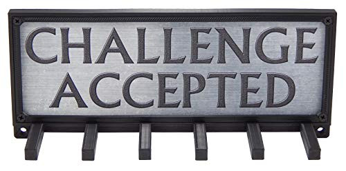 Challenge Accepted Medal Rack Holder Hanger Display Organizer for Wall