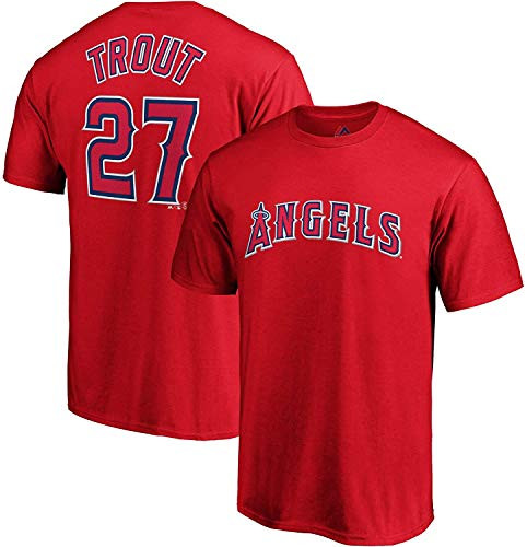 Outerstuff MLB Youth Performance Team Color Player Name and Number Jersey T-Shirt -Medium 10/12 Mike Trout-