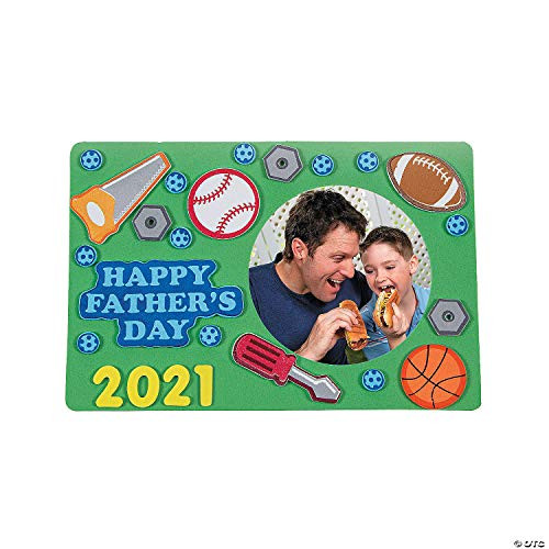 Fun Express 2021 Fathers Day Picture Frame Craft Kit -Makes 12- Great Gift for Kids