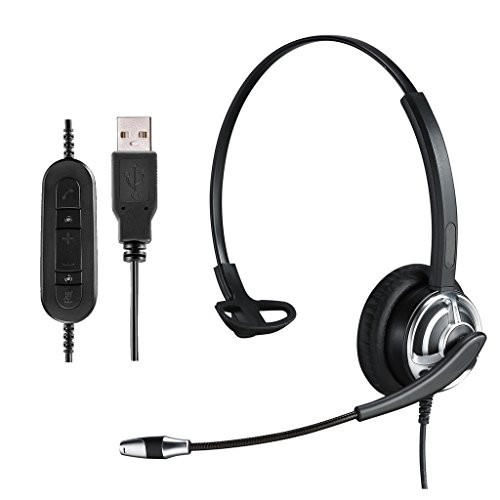 MKJ USB Headset PC Headphone with Microphone for Unified Communication Skype Chat Online Cources Conference Calls Gaming