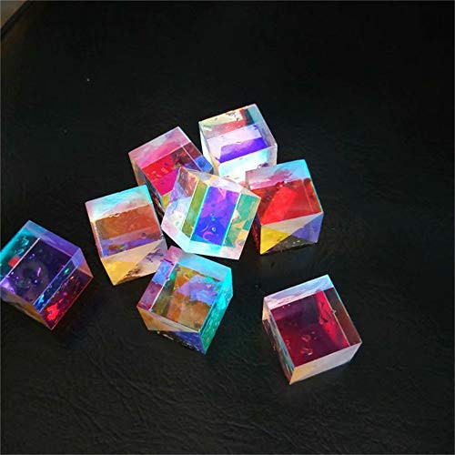 Color Prism Cosmic Cube Gift Creative Decoration Toy Light Cube Glass Triangle Cone Prism Reflector Teaching Rainbow Photo Triangle Prism Experiment Prism151515mm
