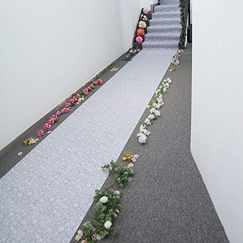 Efavormart 36 inch x 50ft White Floral Lace Aisle Runner