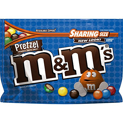 M and MS Pretzel Chocolate Candy Sharing Size 8-Ounce Bag -Pack of 8-