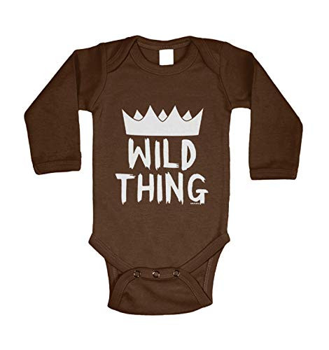 Haase Unlimited Wild Thing - Crown Crazy Savage Long Sleeve Bodysuit -Brown 12 Months-