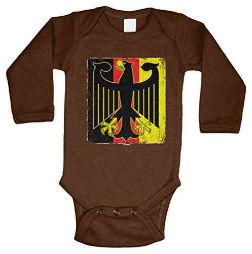 German Eagle - Deutschland Germany Long Sleeve Bodysuit -Brown 18 Months-