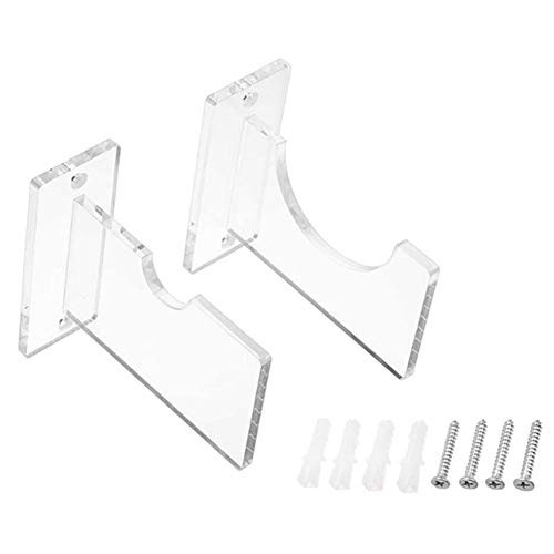 N/W 2PCS Acrylic Bat Holder Clear Acrylic Baseball bat Display Rack Holder Baseball Bat Wall Mount for Horizontal Display -Including Mounting Accessories-