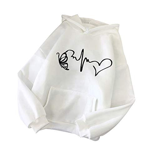 YAnGSale Women Casual Hoodie Solid Hooded Sweatshirt Pocket Outwear Long Sleeve Blouse Tops Dragonfly Print Pullover Shirt -B3 M-