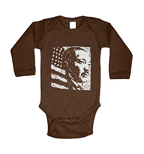 Martin Luther King Jr. - Black History Long Sleeve Bodysuit -Brown - Long Sleeve Newborn-