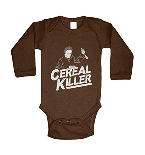 Haase Unlimited Cereal Killer - Funny Halloween Parody Long Sleeve Bodysuit -Brown 18 Months- Haase Unlimited Cereal Killer - Funny Halloween Parody Long Sleeve Bodysuit -Brown 18 Months-