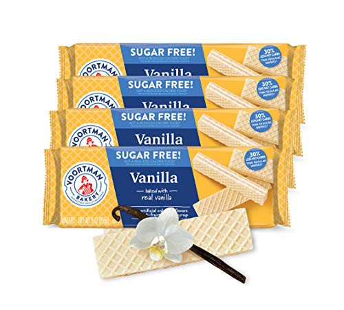 Voortman Sugar Free Vanilla Wafers 9oz Bag -Pack of 4- by Voortman