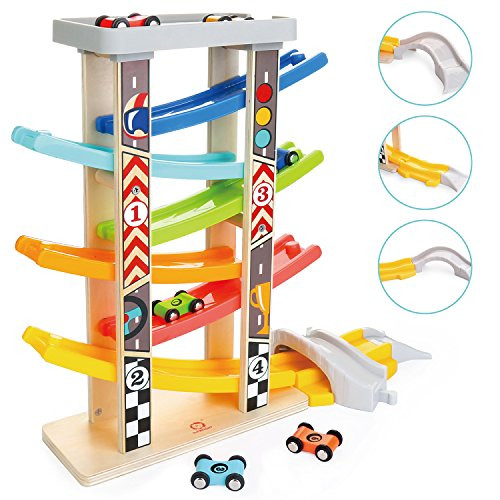 TOP BRIGHT Toddler Toys Race Track For 1 2 Year Old Boy Gifts Wooden Car Ramp Racer With 6 Mini Cars TOP BRIGHT Toddler Toys Race Track For 1 2 Year Old Boy Gifts Wooden Car Ramp Racer With 6 Mini Cars