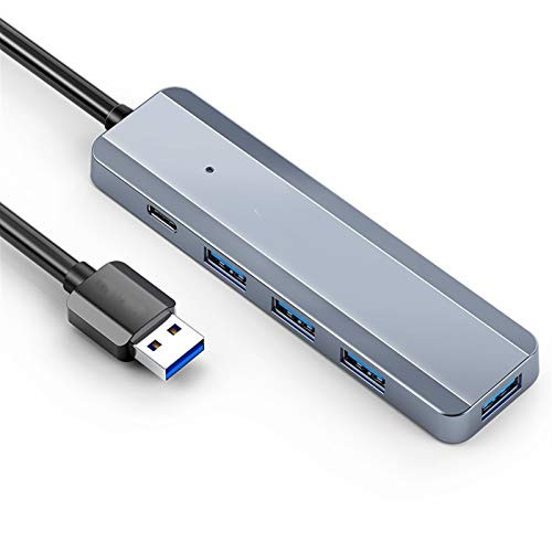 DANGAO Ultra-Thin 5-Port USB 3.0 HUB High Speed USB Hub for Multi-Device Computer Laptop Desktop -Color  Silver-