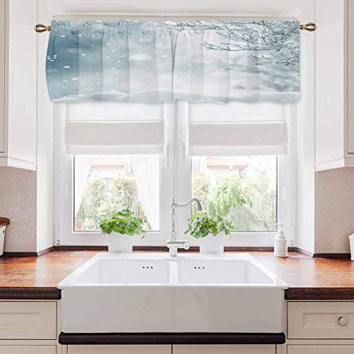 carmaxs Winter Window Treatments Christmas Snow and Frosted Tree Snowflakes Winter Season Illustration 42 inch x 18 inch Slate Blue White carmaxs Winter Window Treatments Christmas Snow and Frosted Tree Snowflakes Winter Season Illustration 42 inch x 18 inch Slate Blue White