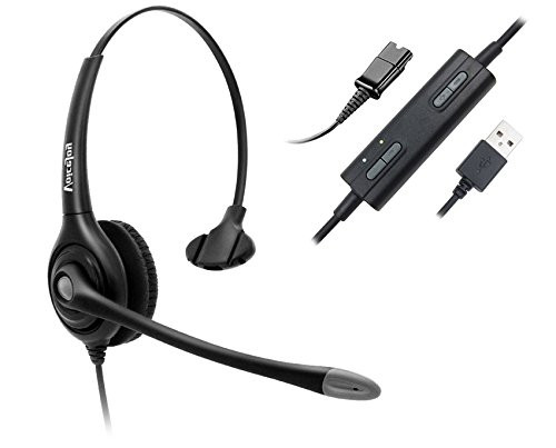VoiceJoy USB Plug Corded Headphone Call Center Noise Cancelling Headset with Quick Disconnect,Adjustable Mic, Mute Volume Control for Calls on Laptops PCs Computers VoiceJoy USB Plug Corded Headphone Call Center Noise Cancelling Headset with Quick Disconnect,Adjustable Mic, Mute Volume Control for Calls on Laptops PCs Computers
