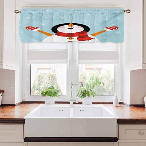 carmaxs Christmas Window Treatments Happy Smiling Snowman with Ornate Snowflakes Cheering Joyful Graphic Character 42 inch x 18 inch Multicolor carmaxs Christmas Window Treatments Happy Smiling Snowman with Ornate Snowflakes Cheering Joyful Graphic Character 42 inch x 18 inch Multicolor