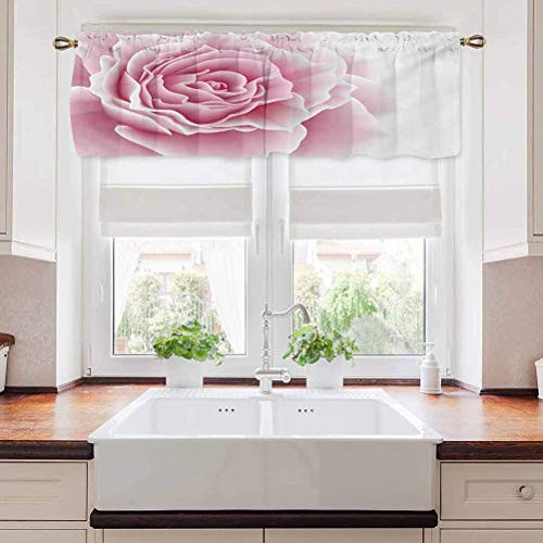 carmaxs Pale Pink Window Treatment Supplies Romantic Rose Petals Beauty Bouquet Celebration Bridal Romance Wedding Theme 42 inch x 18 inch Pale Pink White