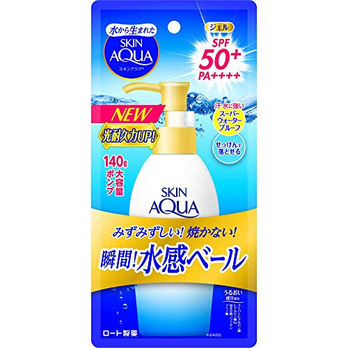 Skin Aqua Rohto Newer Model Super Moisture Gel Pump 140g - SPF50 Plus/PA Plus Plus Plus Plus -Green Tea Set-