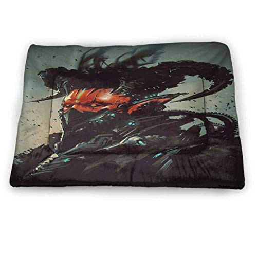 Dog Beds Crate Pad Mat Coral Pet Playing Resting Bed Digital Curving Mix Twisted Forms with Tangled Lines Knotty Color Illustration Image Print Use for Dogs Cat PetAll Seasons Coral -23 inchx15.5 inch-