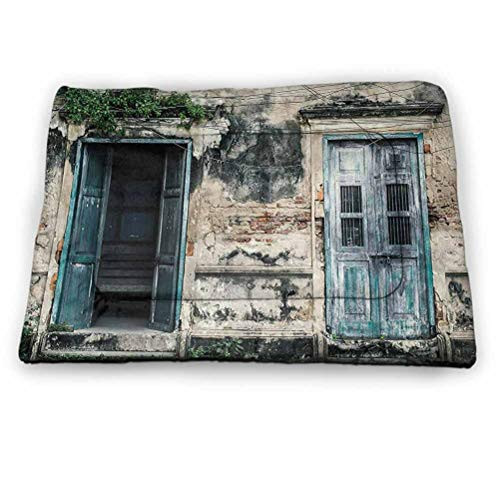 Dog Bed Kennel Pad Pastel Washable Durable Dog Bed Old Fashioned Chevron Pattern Horizontal Zigzag Lines Geometric Abstract Soft Colors for Dog Cat Indoor Outdoor Lawn Use Multicolor -23 inchx15.5 inch-