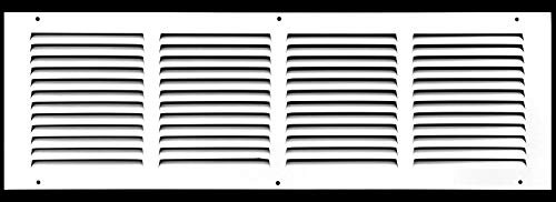 22 inch x 8 inch Return Air Grille - Sidewall and Ceiling - HVAC Vent Duct Cover Diffuser - -White- -Outer Dimensions 23.75w X 9.75 inchh-