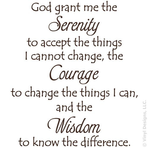Serenity Prayer Quote Vinyl Wall Decal Sticker Art Removable Words Home Decor Brown 23in x 26in