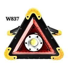 Portable Flood Lamp COB Work Light Triangle Warning Light -Black Yellow 1COB-