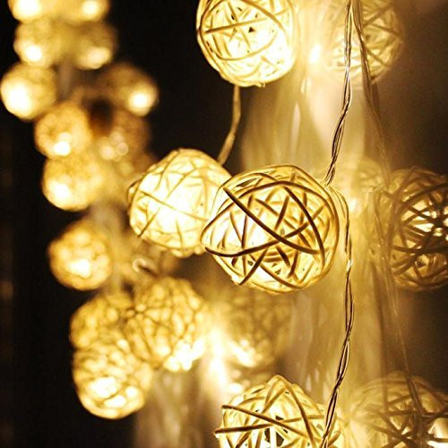 Christmas Decorative Lighting Rattan Ball String Lights Globe Fairy Light Battery Powered 3M 20 LED Indoor Outdoor Warm White Light for Party Patio Bedroom Weddings Home Decor -3M 20LED Yellow- Christmas Decorative Lighting Rattan Ball String Lights Globe Fairy Light Battery Powered 3M 20 LED Indoor Outdoor Warm White Light for Party Patio Bedroom Weddings Home Decor -3M 20LED Yellow-