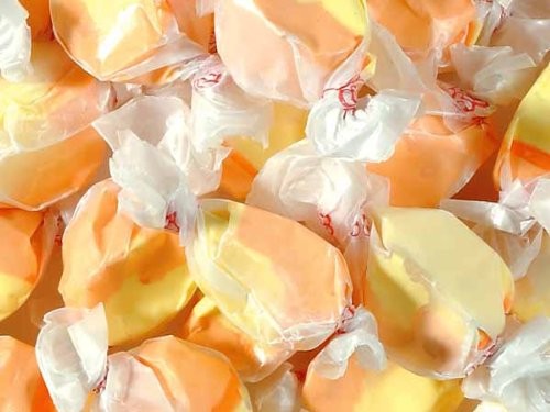 Apricot Yellow  and  Orange Gourmet Salt Water Taffy 1 Pound Bag