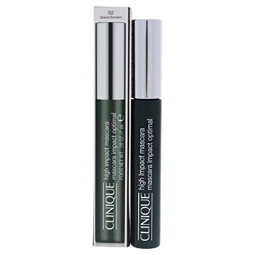 Clinique High Impact Mascara Dramatic Lashes On-Contact for Women Black/Brown 0.28 Ounce