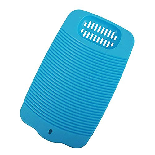 UPIT Wash Board- Plastic Clothes Washing Board/Laundry Board with Soap Holder Blue