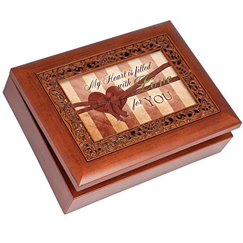 My Heart Cottage Garden Rich Woodgrain Finish with Ornate Inlay Jewelry Music Box - Plays Song Unchained Melody My Heart Cottage Garden Rich Woodgrain Finish with Ornate Inlay Jewelry Music Box - Plays Song Unchained Melody