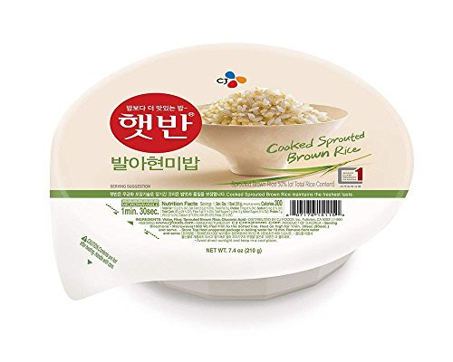 CJ Cooked White Rice 7.4-Ounce Containers -Brown Rice -????- 6 Pack-