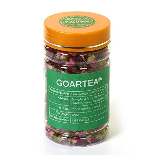 GOARTEA 65g 2pcs -Total 4.58 Oz- Bottled Red Rosebud Rose Buds Flower Floral Dry Herbal Health Chinese Tea