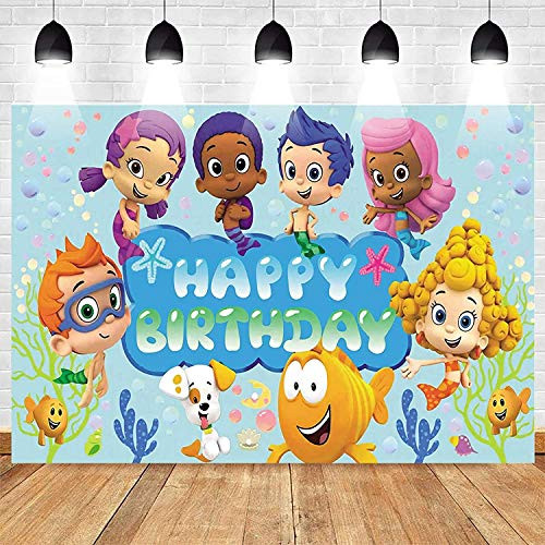 Bubble Guppies Theme Party Props for Newborn Ocean Princess Backdrop for Caketable Bubble Guppies Birthday Party Banner for Kids Party Cartoon Photo Booth for Baby Shower Cake Table Studio Prop Bubble Guppies Theme Party Props for Newborn Ocean Princess Backdrop for Caketable Bubble Guppies Birthday Party Banner for Kids Party Cartoon Photo Booth for Baby Shower Cake Table Studio Prop