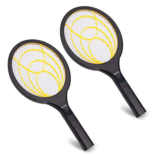 mafiti Electric Fly Swatter Fly Killer Bug Zapper Racket for Indoor and Outdoor Pest Control 2AA Batteries not Included -2-Pack Yellow-