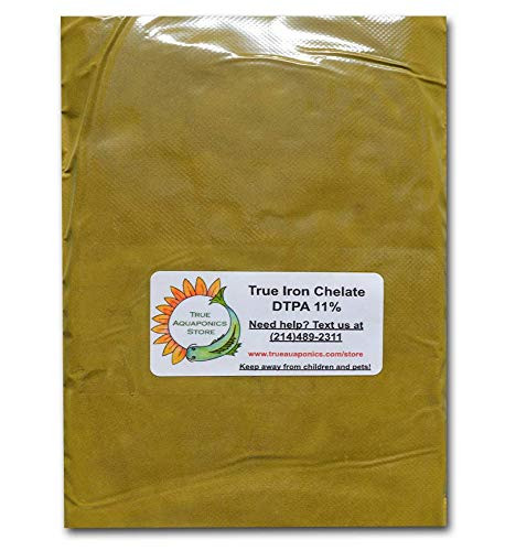 TrueNute Iron Chelate 11 Percent Fe DTPA for Aquaponics Hydroponics Soil. for Plants Stronger Than Liquid -16 Ounces-