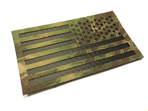 Military Reversed Infrared Kryptek Mandrake Ir Us USA Flag hook/loop Uniform Patch 3.5x2 inch