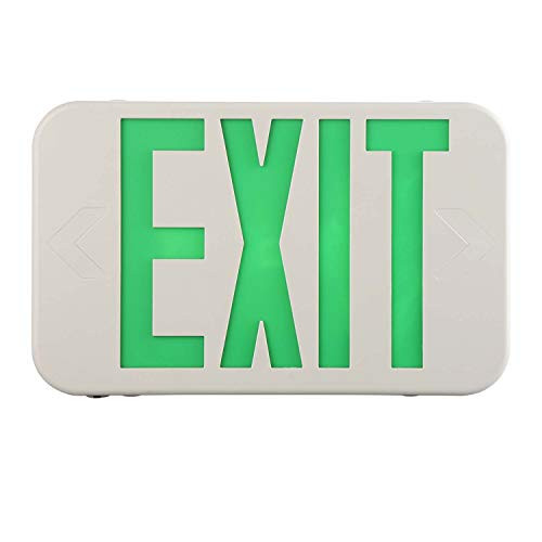 EXITLUX 1 Pack LED Exit Lights with Battery Backup120-277V Green Emergency Exit Lights-LED Combo Exit Sign Exit Light with Emergency Lights-UL 924 Certified Emergency Lights
