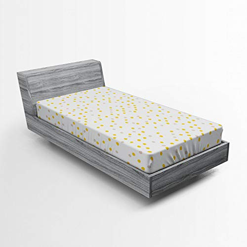 Ambesonne Yellow Polka Dot Fitted Sheet Repetitive Spots Randomly Scattered on a Plain Backdrop Bed Cover with All-Round Elastic Deep Pocket for Comfort Twin Size Earth Yellow Pale Tan White Ambesonne Yellow Polka Dot Fitted Sheet Repetitive Spots Randomly Scattered on a Plain Backdrop Bed Cover with All-Round Elastic Deep Pocket for Comfort Twin Size Earth Yellow Pale Tan White