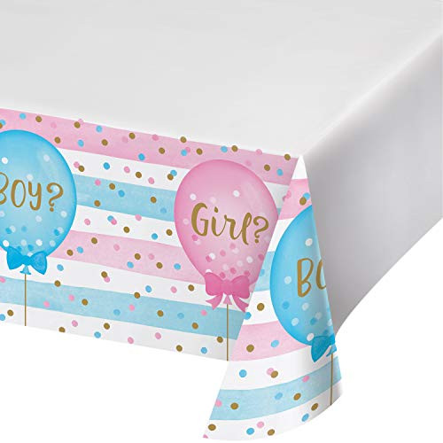 Gender Reveal Balloons Plastic Tablecloths 3 ct
