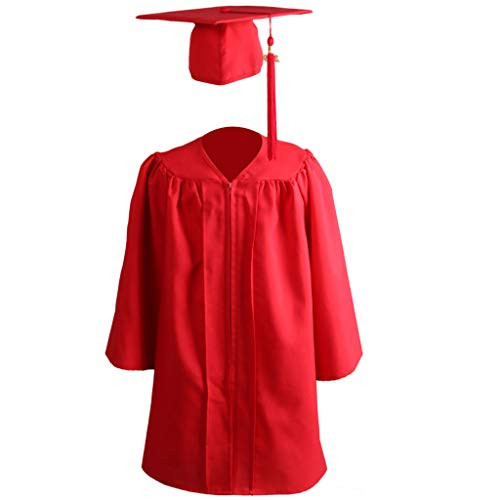 Graduation Gown and Cap 2020 for Kids Preschool Kindergarten Black Red Blue Graduation Suit Ceremony Robe 3 - 45 inch Kids Graduation Dress Clothes Set with 2020 Charm