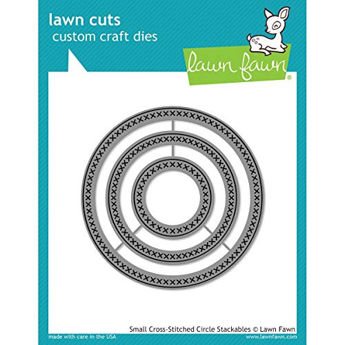 Lawn Fawn Custom Craft Dies - Small Cross Stitched Circle dies