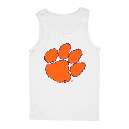Venley Official NCAA Clemson Tigers Mens/Womens Boyfriend Tank Top PPCL003 - White XL Venley Official NCAA Clemson Tigers Mens/Womens Boyfriend Tank Top PPCL003 - White XL